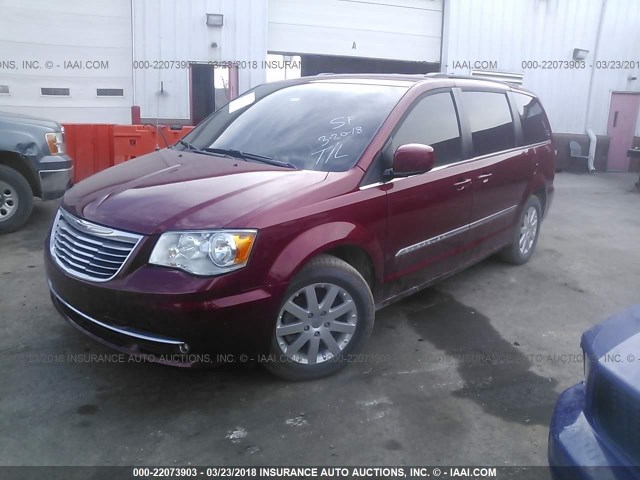 2C4RC1BG6GR300320 - 2016 CHRYSLER TOWN & COUNTRY TOURING RED photo 2