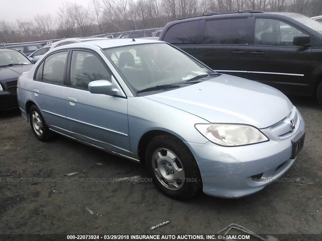 JHMES96625S006554 - 2005 HONDA CIVIC HYBRID Light Blue photo 1