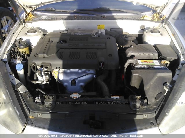 KMHHM66D48U264679 - 2008 HYUNDAI TIBURON GS SILVER photo 10