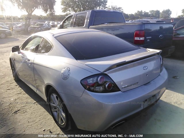 KMHHM66D48U264679 - 2008 HYUNDAI TIBURON GS SILVER photo 3