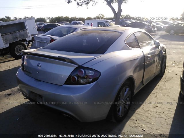 KMHHM66D48U264679 - 2008 HYUNDAI TIBURON GS SILVER photo 4