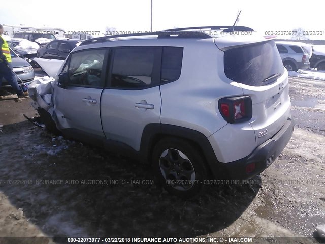 ZACCJBAB5HPE44261 - 2017 JEEP RENEGADE SPORT Արծաթագույն լուսանկար 3