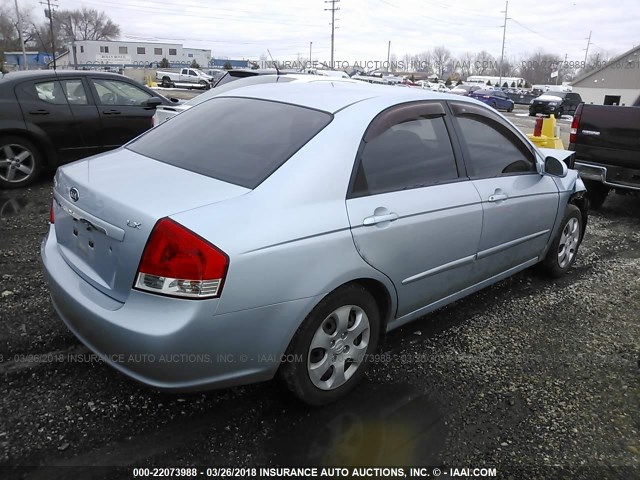 KNAFE121875483710 - 2007 KIA SPECTRA EX/LX Light Blue photo 4