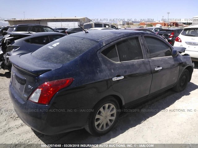 3N1CN7AP0EL870654 - 2014 NISSAN VERSA S/S PLUS/SV/SL BLUE photo 4