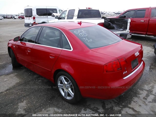 WAUAF78E27A269789 - 2007 AUDI A4 2/TURBO RED photo 3