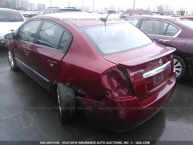 3N1AB6AP8CL625172 - 2012 NISSAN SENTRA 2.0/2.0S/SR/2.0SL RED photo 3