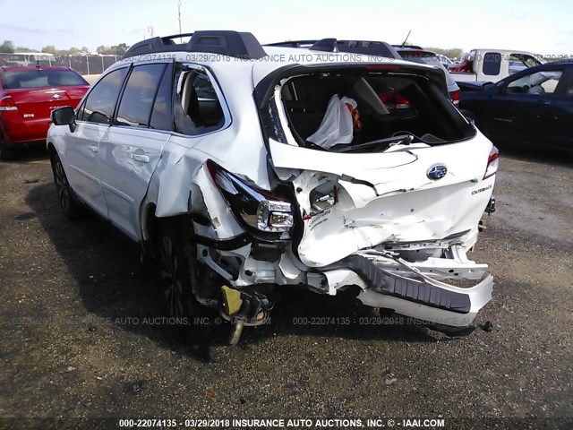 4S4BSBNC9G3287151 - 2016 SUBARU OUTBACK 2.5I LIMITED WHITE photo 6