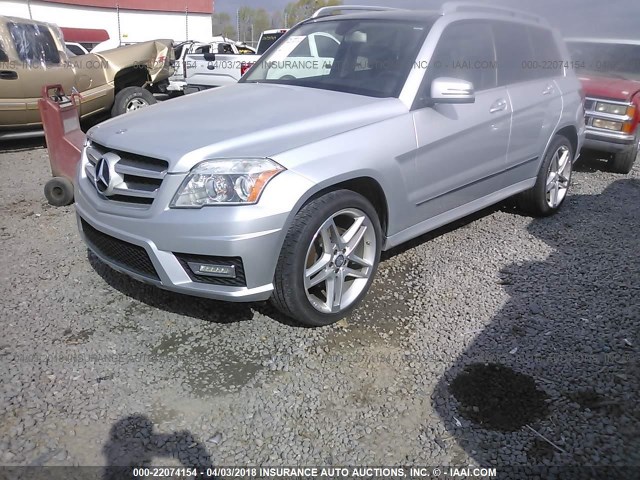 WDCGG8HB1BF638086 - 2011 MERCEDES-BENZ GLK 350 4MATIC SILVER photo 2