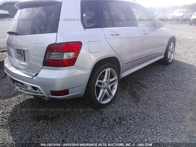 WDCGG8HB1BF638086 - 2011 MERCEDES-BENZ GLK 350 4MATIC SILVER photo 4