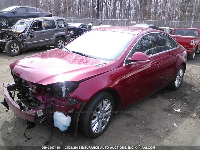 2G4GR5ER5D9133742 - 2013 BUICK REGAL RED photo 2