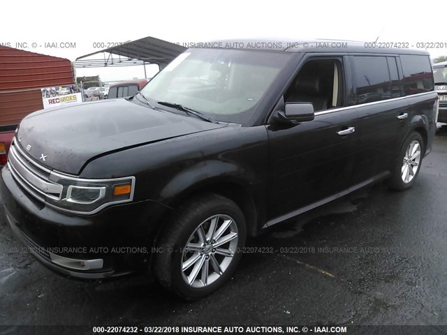 2FMGK5D89EBD05567 - 2014 FORD FLEX LIMITED BLACK photo 2