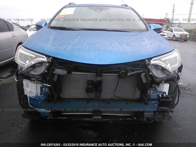 JTMYFREV0GJ072265 - 2016 TOYOTA RAV4 LIMITED BLUE photo 6