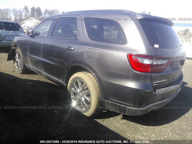 1C4RDJDG1HC666870 - 2017 DODGE DURANGO GT GRAY photo 3