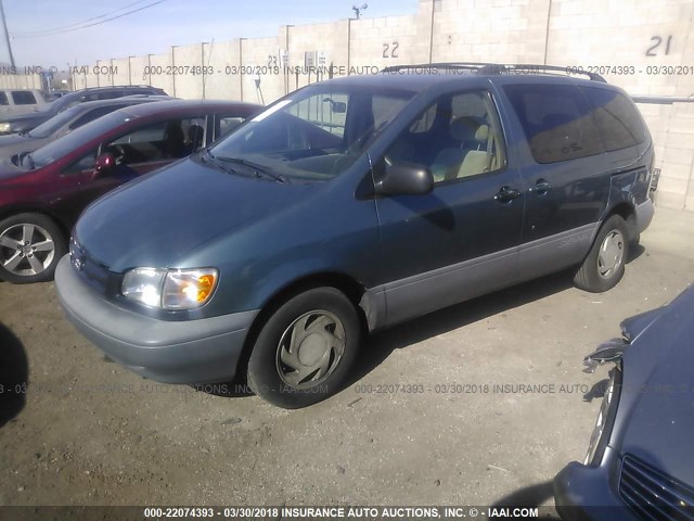 4T3ZF13C2YU317982 - 2000 TOYOTA SIENNA LE/XLE BLUE photo 2