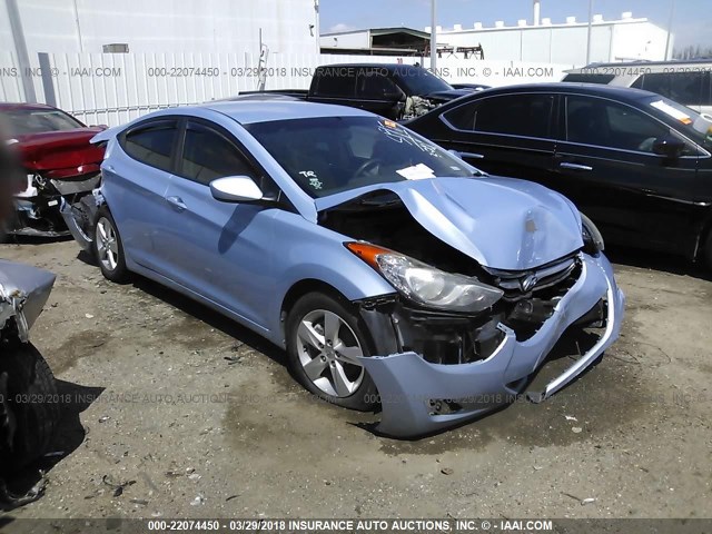 KMHDH4AE0CU344576 - 2012 HYUNDAI ELANTRA GLS/LIMITED BLUE photo 1