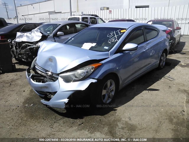 KMHDH4AE0CU344576 - 2012 HYUNDAI ELANTRA GLS/LIMITED BLUE photo 2