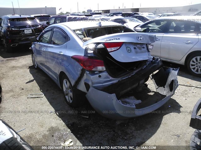 KMHDH4AE0CU344576 - 2012 HYUNDAI ELANTRA GLS/LIMITED BLUE photo 3