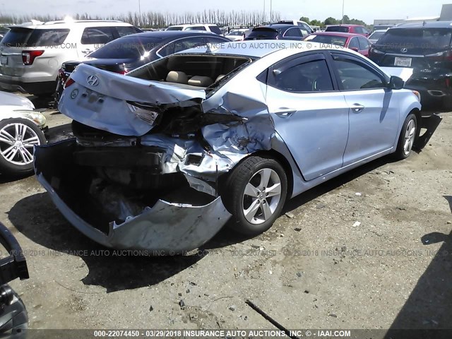 KMHDH4AE0CU344576 - 2012 HYUNDAI ELANTRA GLS/LIMITED BLUE photo 4