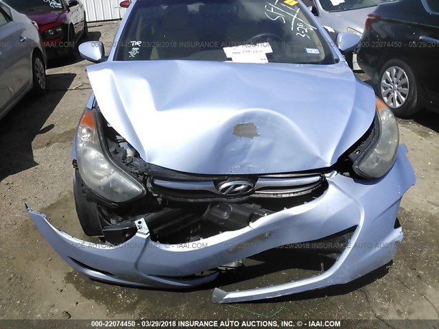 KMHDH4AE0CU344576 - 2012 HYUNDAI ELANTRA GLS/LIMITED BLUE photo 6