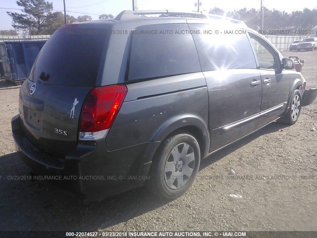 5N1BV28U56N104259 - 2006 NISSAN QUEST S/SE/SL GRAY photo 4