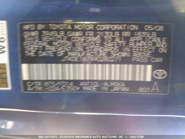 JTKDE167X90280271 - 2009 TOYOTA SCION TC 蓝色 照片 9