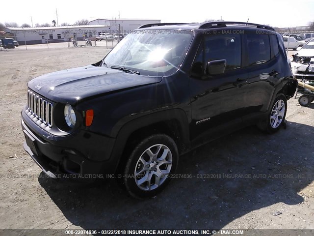 ZACCJBBT9GPD79677 - 2016 JEEP RENEGADE LATITUDE BLACK photo 2