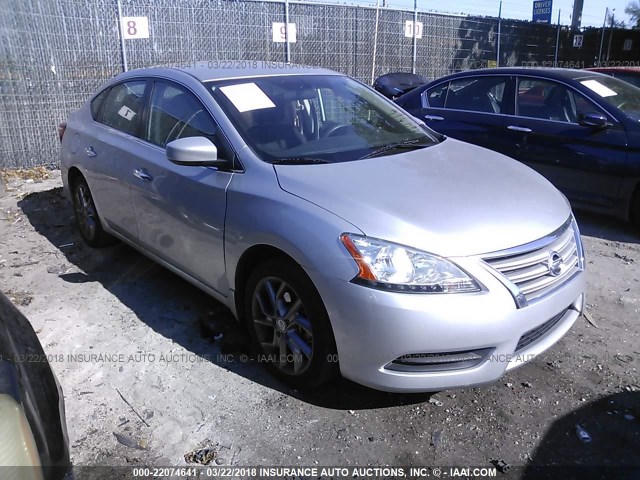 3N1AB7AP7FY364372 - 2015 NISSAN SENTRA S/SV/SR/SL SILVER photo 1