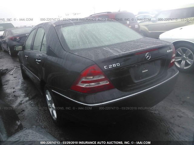 WDBRF92H67F874842 - 2007 MERCEDES-BENZ C 280 4MATIC BLACK photo 3