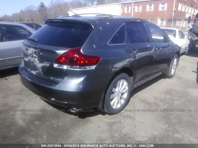 4T3BA3BB6DU043748 - 2013 TOYOTA VENZA LE/XLE GRAY photo 4