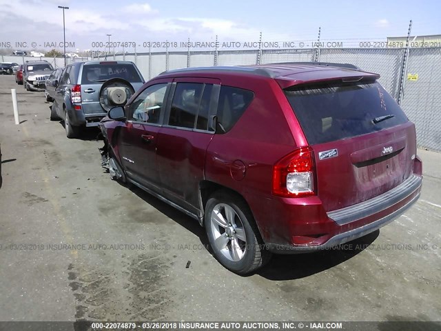 1C4NJCEA1CD605633 - 2012 JEEP COMPASS LATITUDE 红色 照片 3