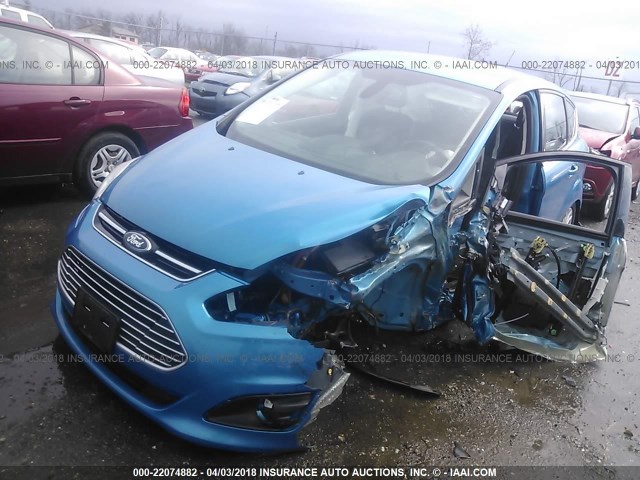 1FADP5BU1EL502943 - 2014 FORD C-MAX SEL BLUE photo 2