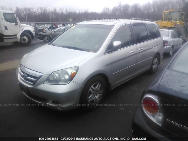 5FNRL38786B451303 - 2006 HONDA ODYSSEY EXL SILVER photo 2