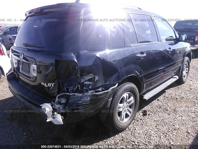 2HKYF18615H515468 - 2005 HONDA PILOT EXL BLACK photo 4