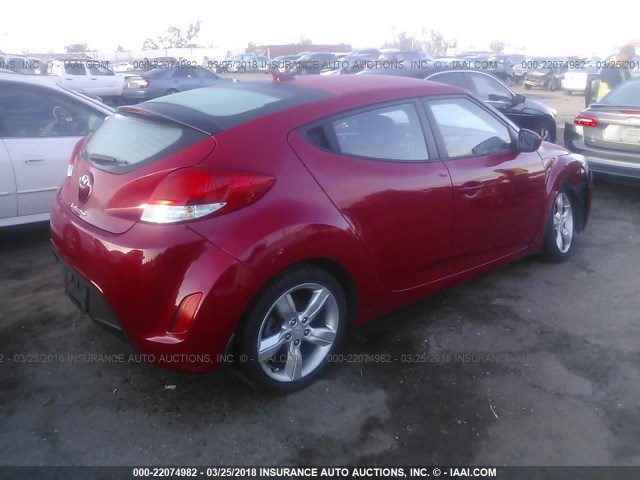 KMHTC6AD6FU232365 - 2015 HYUNDAI VELOSTER RED photo 4