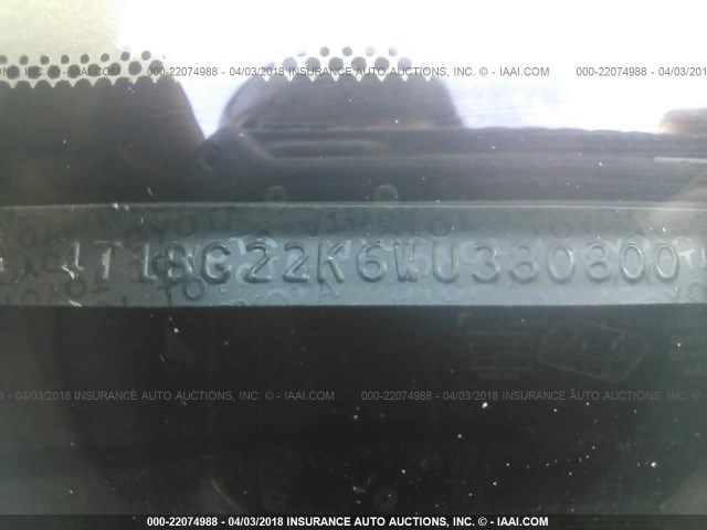 4T1BG22K6WU380800 - 1998 TOYOTA CAMRY CE/LE/XLE 米色 照片 9