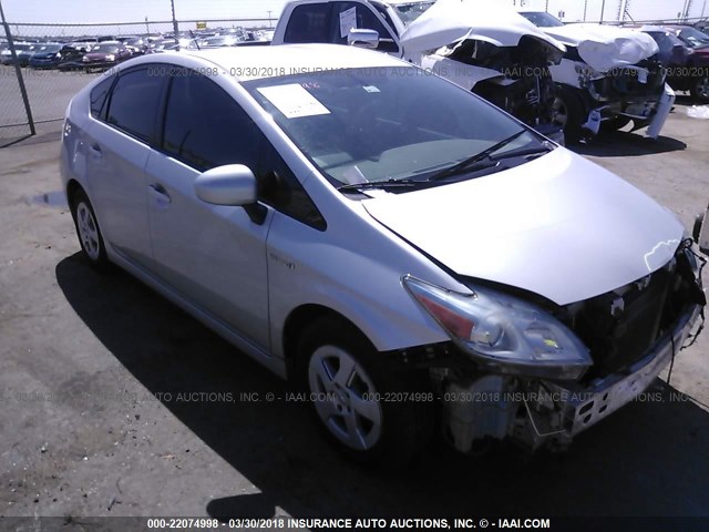 JTDKN3DU4A0238590 - 2010 TOYOTA PRIUS SILVER photo 1