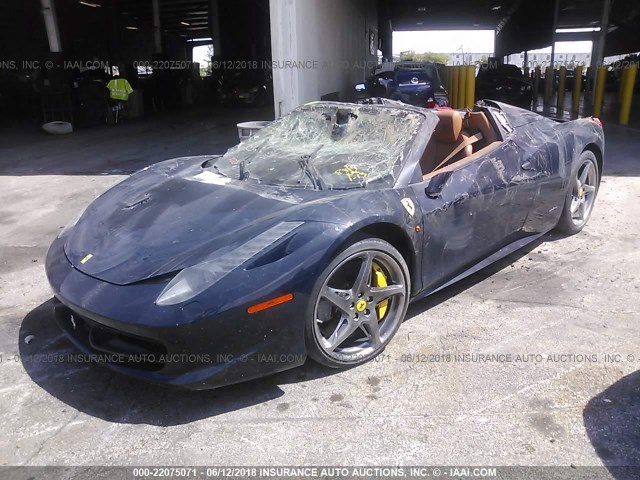 ZFF68NHA3E0198319 - 2014 FERRARI 458 SPIDER BLUE photo 2