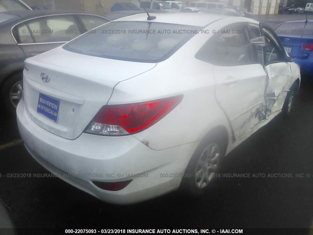 KMHCT4AE3EU702685 - 2014 HYUNDAI ACCENT GLS/GS WHITE photo 4