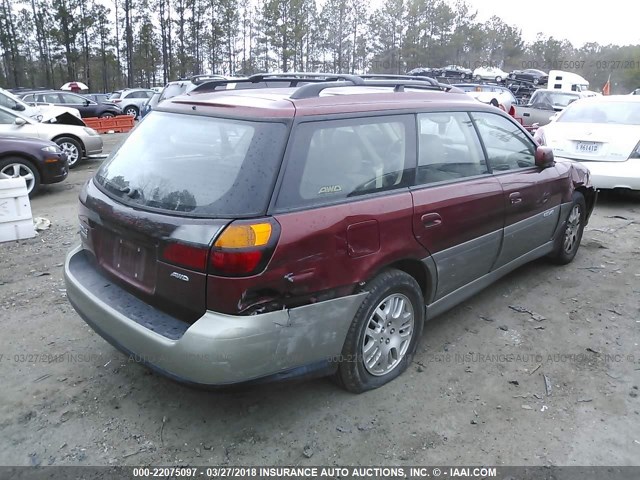 4S3BH686246629761 - 2004 SUBARU LEGACY OUTBACK LIMITED RED photo 4