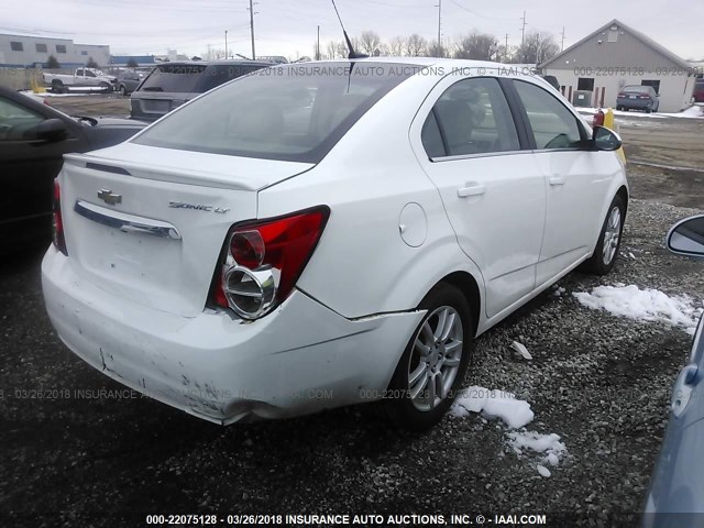 1G1JC5SHXE4116505 - 2014 CHEVROLET SONIC LT WHITE photo 4