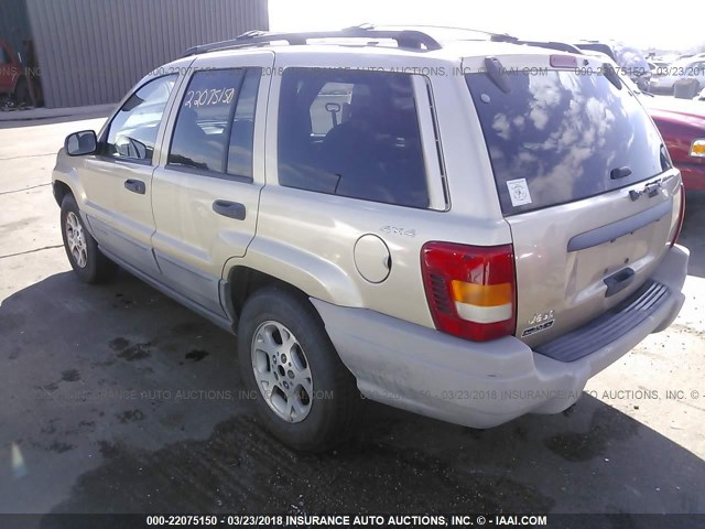 1J4GW48S8YC268230 - 2000 JEEP GRAND CHEROKEE LAREDO TAN photo 3