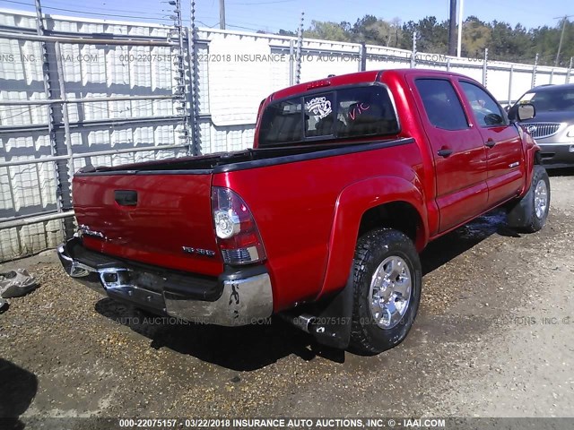 5TFLU4EN7BX009608 - 2011 TOYOTA TACOMA DOUBLE CAB RED photo 4