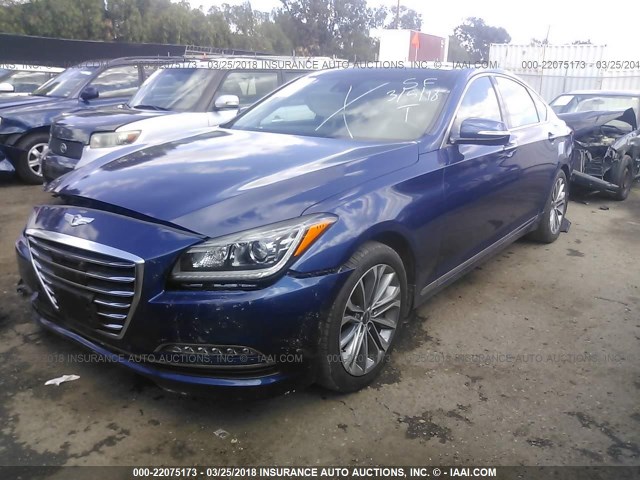 KMHGN4JE9GU142492 - 2016 HYUNDAI GENESIS 3.8L BLUE photo 2