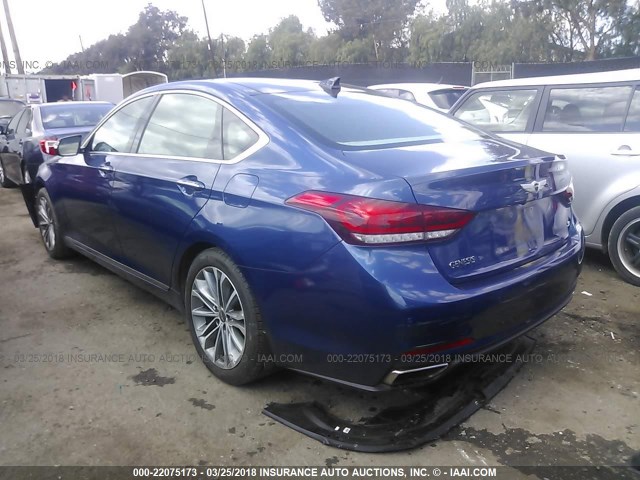 KMHGN4JE9GU142492 - 2016 HYUNDAI GENESIS 3.8L BLUE photo 3