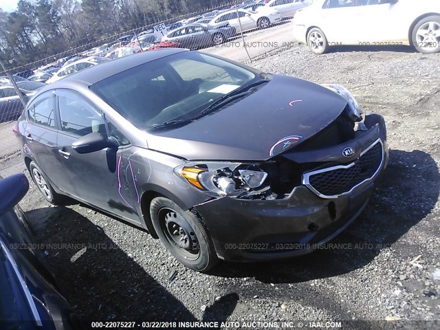 KNAFX4A68F5322717 - 2015 KIA FORTE LX BROWN photo 1