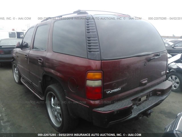 1GKEK63U13J249590 - 2003 GMC YUKON DENALI BURGUNDY photo 3