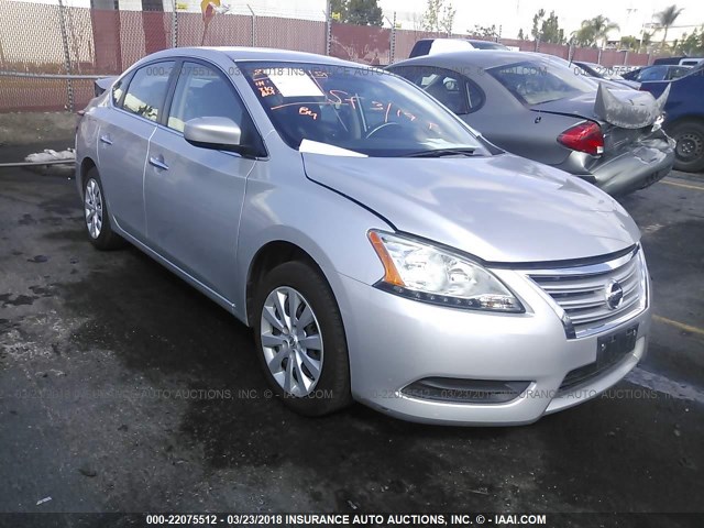 3N1AB7AP9FY308630 - 2015 NISSAN SENTRA S/SV/SR/SL SILVER photo 1