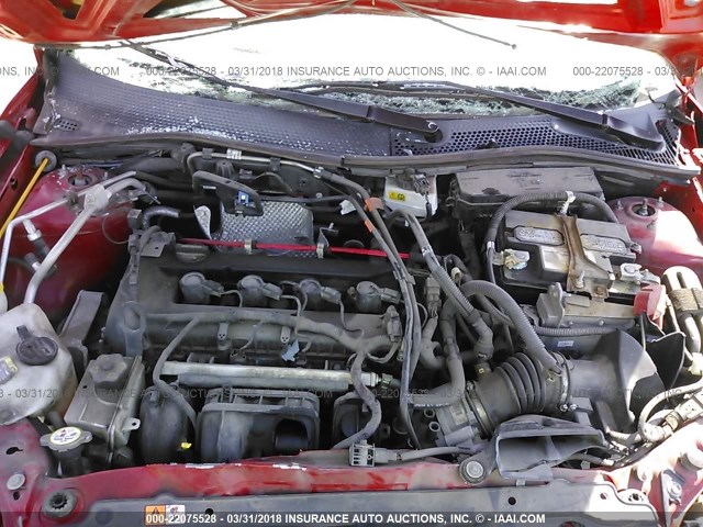 1FAHP34N48W233691 - 2008 FORD FOCUS S/SE RED photo 10