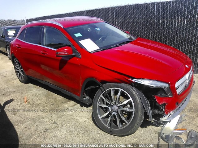 WDCTG4EB4FJ154735 - 2015 MERCEDES-BENZ GLA 250 RED photo 1