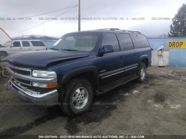 3GNFK16T11G122835 - 2001 CHEVROLET SUBURBAN K1500 Dark Blue photo 2